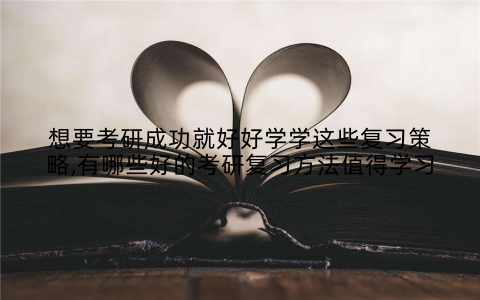 想要考研成功就好好学学这些复习策略,有哪些好的考研复习方法值得学习