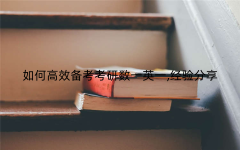 如何高效备考考研数一英一,经验分享