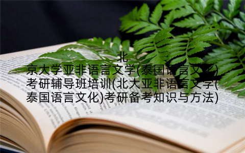 北京大学亚非语言文学(泰国语言文化)考研辅导班培训(北大亚非语言文学(泰国语言文化)考研备考知识与方法)