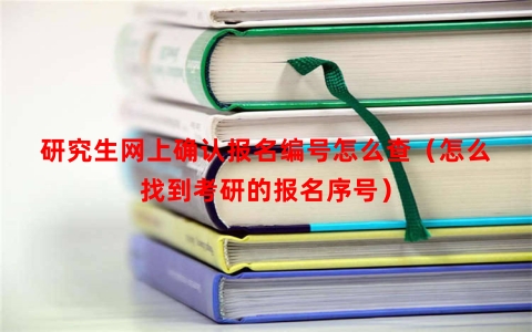 研究生网上确认报名编号怎么查（怎么找到考研的报名序号）
