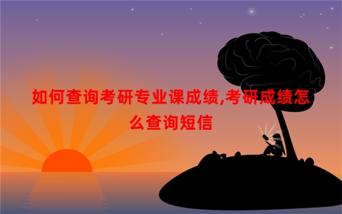 如何查询考研专业课成绩,考研成绩怎么查询短信