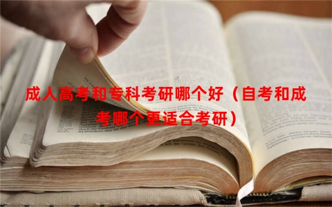 成人高考和专科考研哪个好（自考和成考哪个更适合考研）